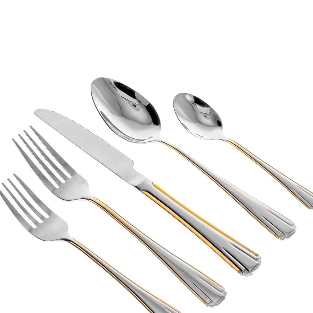 Elegant Silver and Gold Flatware Set